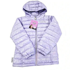 Twinkle Toes Skechers Girls Lavender Puffer Jacket Hooded Coat M 5/6 NWT